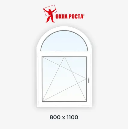 Фото №0 Арочное пластиковое окно №7, 1100X800