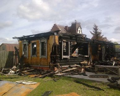 фото Снос и вывоз домов после пожара под ноль