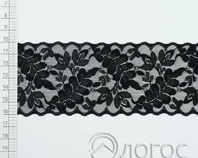 фото Кружево стрейч гипюр 1026 60 мм, черный
