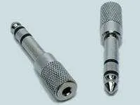 фото Переходник штекер 6,3мм на гнездо 3,5мм стерео (метал. 06-0168-A)