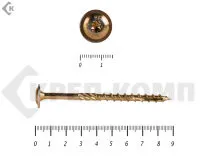 фото Саморезы с прессшайбой Torx, по дереву, желтый цинк 6.0х 90 мм КРЕП-КОМП (100 шт)