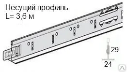фото Профиль основной направляющий 3,7м белый