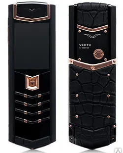 фото Vertu Signature S Design Black PVD Red Gold Alligator телефон
