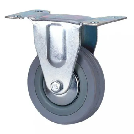 Фото №0 Колесо мебельное TECH-KREP Колесная опора неповоротная Tech-Krep D50 полипропиленовая, серая резина, подшипник скольжения 148491