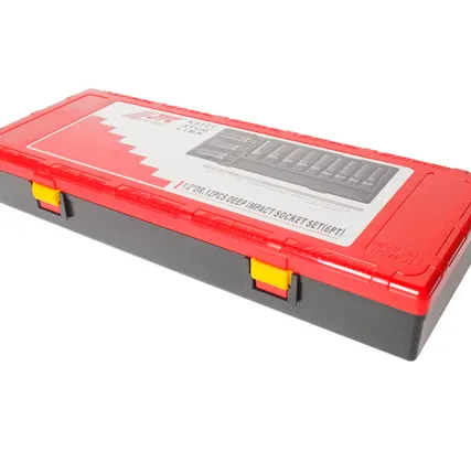 Фото №2 Набор головок торцевых 1/2&quot; 6-ти гранных 10-32мм ударных глубоких 12 предметов в кейсе JTC