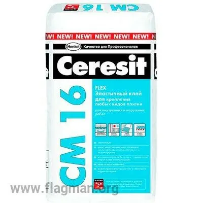 Фото №0 Клей для плитки Церезит CM-16/25 кг эластичный