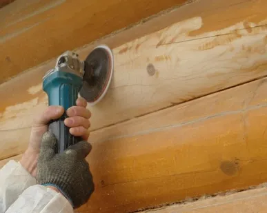 фото Шлифовка деревянных домов