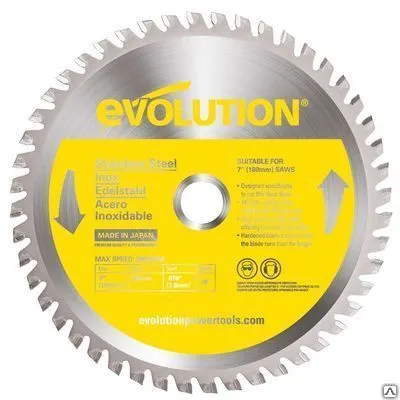 Фото №0 Диск пильный Evolution EVOBLADE180SS 180х20х1,8х48 по нержавеющей стали.
