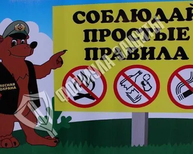 фото Аншлаг противопожарный «Соблюдай простые правила» 1000х800 мм