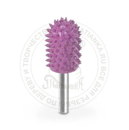 Фото №0 6BN34-132 - Борфреза, закругленное окончание. Хвостовик 6мм, диаметр фрезы 19,05мм (фиолетовая)