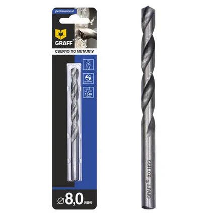 Фото №0 Сверло по металлу GRAFF, 8.0мм