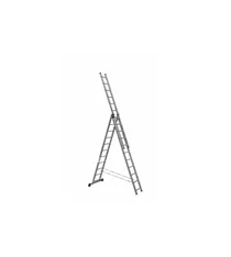 Фото №0 Трехсекционная универсальная алюминиевая лестница Алюмет раб.высота-11.85м. 3х15ступ. длина 4.23м.