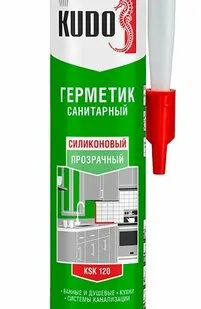 фото Герметик силиконовый KUDO санитарный, 280 мл прозрачный