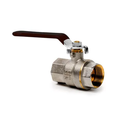 Фото №0 Кран шаровой ручка рычаг, латунь, внутренняя/внутренняя резьба 1/2",PN40 никель, РТП