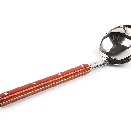 Фото №0 Половник для казана малый 3,5-8 л, с деревянной ручкой 40 см (GM)