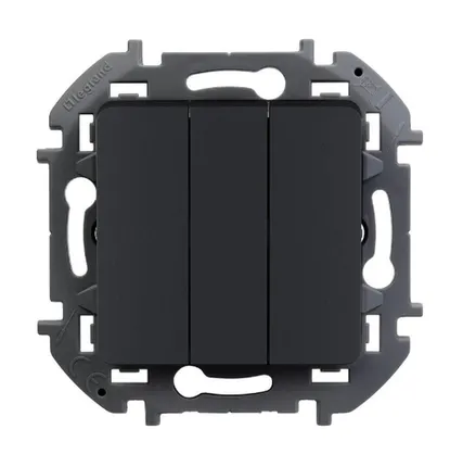 Фото №0 Inspiria Механизм выключателя 3-кл. 20А IP20 250В 10AX антрацит Leg 673643 Inspiria