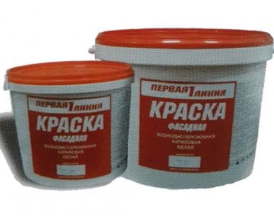 фото Краска акриловая моющаяся белоснежная 14 кг Первая линия.