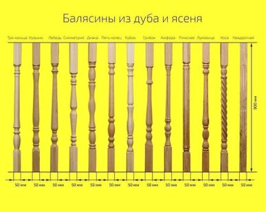 фото Балясина ясень 900*50*50 лотос