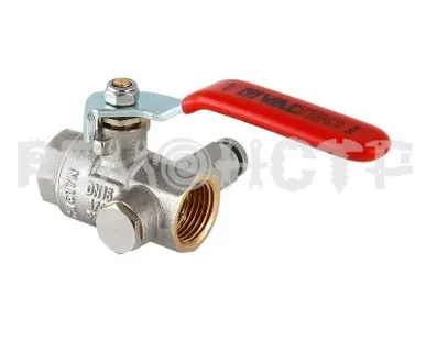 фото Кран шаровый вн/вн с дренажом и воздухоотводчиком 1/2' (BASE) VALTEC (12/108) VT.245.N.04 зз П