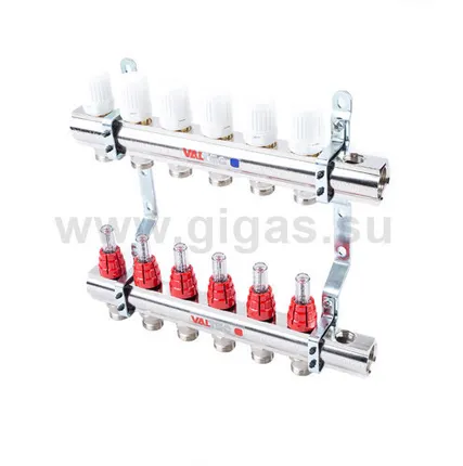 Фото №0 Коллекторная группа в сборе с расходомерами, 1х6 вых. Евроконус 3/4"