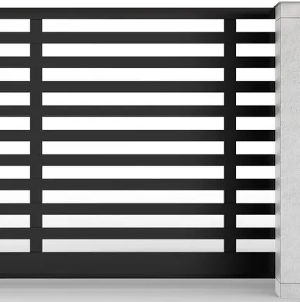 Фото №0 Откатные ворота ал-профиль черные горинонтальные 4000х2000 мм