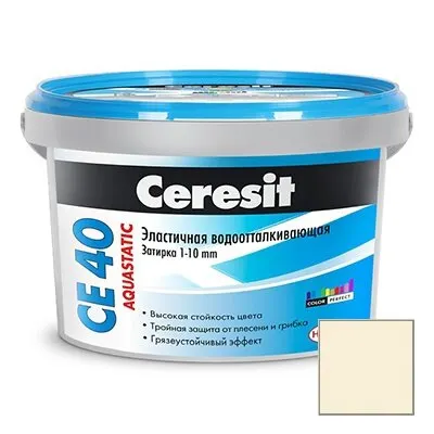 Фото №0 Затирка цементная эластичная Ceresit CE 40 Aquastatic Натура №41 2 кг