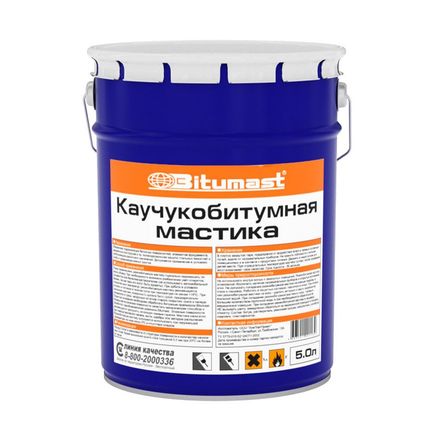 Фото №0 Мастика Каучуко-битумная МКБ, 5л Bitumast