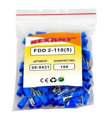 Фото №2 Клемма плоская изол. (гнездо) (VF 2-110(8)) REXANT 08-0431