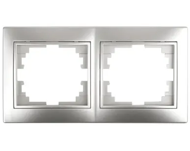 фото Рамка 2-м СП Plano 1-502-03 гор. алюм. Intro Б0030094