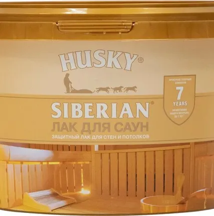 Фото №0 Лак HUSKY Лак для отделки саун HUSKY SIBERIAN 2,5 л полуматовый