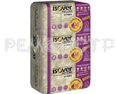 фото Утеплитель ИЗОВЕР Шумка 50*610*1000/Е П (6,1м2/0,305м3/10шт) (12/48) П