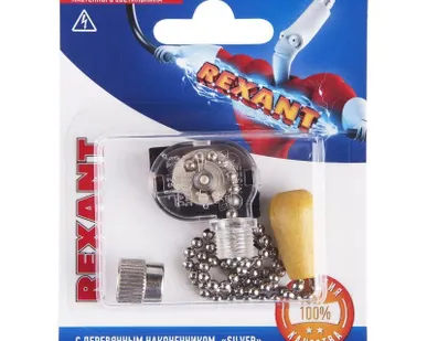 фото Выключатель для настенного светильника c деревянным наконечником Silver блист. Rexant 06-0244-A