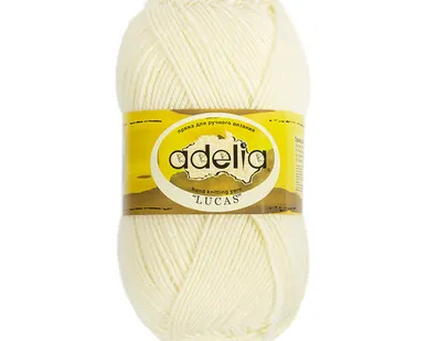 фото Пряжа ADELIA "LUCAS" 70% шерсть, 30% акрил 100 г 218 м №01 БЕЛЫЙ