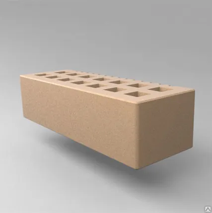 Фото №0 Кирпич керамический лицевой пустотелый с фаской 0,7 НФ бежевый гладкий