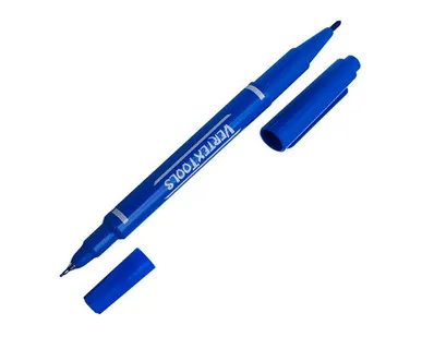 фото Маркер строительный синий двухсторонний, VERTEXTOOLS, 1 шт