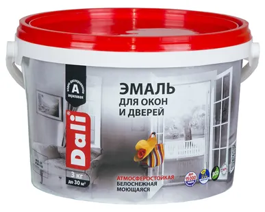 фото Эмаль для окон и дверей Dali 3кг, белый