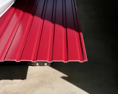 фото Профлист С-10 / красный / 0.45 мм. - RAL 3005 / Винно-красный - Глянцевая - с ЛКП - Первый - С-10 - Стандартные - Розница