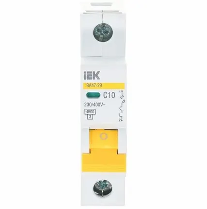 Фото №0 Автоматический выключатель IEK 1п C 10А 4.5кА ВА47-29 MVA20-1-010-C