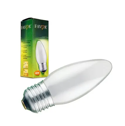 Фото №0 Лампа накаливания 'свеча' матовая 60Вт Е27 FAVOR