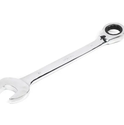 Фото №0 Ключ комбинированный трещоточный реверсивный 41х41 мм хромирование HORTZ