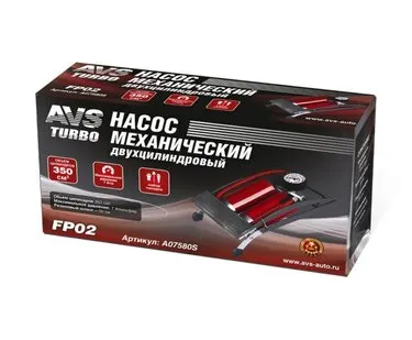 фото Насос ножной "AVS" (с манометром, 2 цилиндра, FP02)
