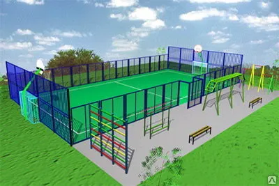 Фото №0 Баскетбольная/футбольная площадка ТИП 4