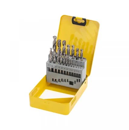 Фото №0 Набор сверл по металлу, 1-10мм (через 0,5мм), HSS, цилиндрический хвостовик, металлический кейс, 19 шт.