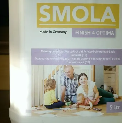 Фото №0 SMOLA
 лак Finish 4 Optima 1К п/мат. 5 л.