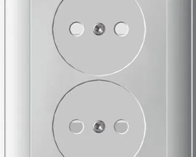 фото Розетка 2-м СП W59 16А IP20 защ. шторки без заземл. бел. SchE RS16-254-18