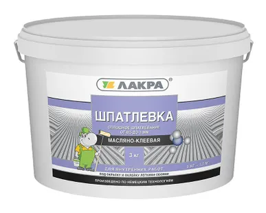 фото Шпаклевка масляно-клеевая белый Лакра, 3кг