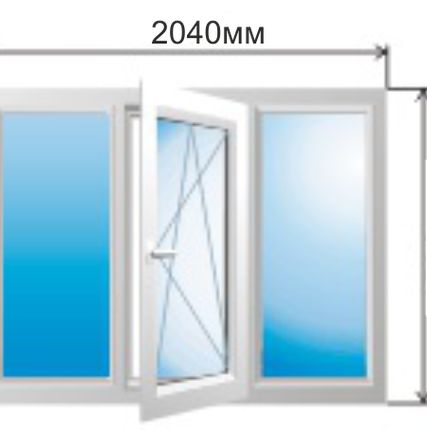 Фото №0 Оконо 2040х1400 из профиля REHAU