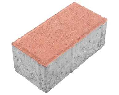 фото Тротуарная плитка Берит Прямоугольник Красная 200х100х80 на белом цементе