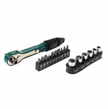 Фото №0 Набор головок и бит с ключом-трещоткой 17 предметов Rexant