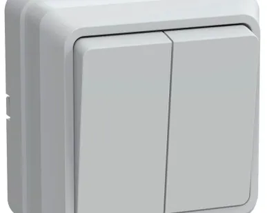 фото Выключатель 2-кл. ОП Октава 10А IP20 ВС20-2-0-ОБ 250В бел. ИЭК EVO20-K01-10-DC